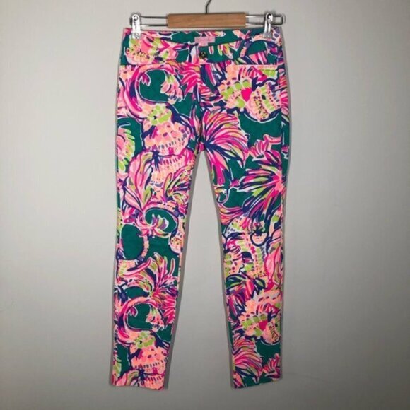 LILLY Pulitzer Kelly Ankle Length Pant in Safari Sighted  Size 0 - Picture 3 of 9